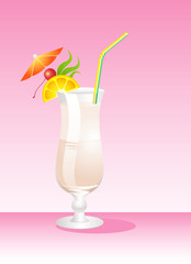 Fruits cocktail with fruits