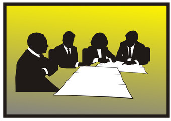 Konferenz am runden Tisch