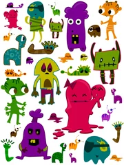 Badezimmer Foto Rückwand Monster-Doodles © BNP Design Studio