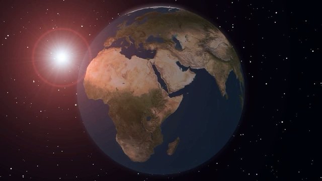 Sonnenaufgang im Weltall