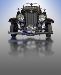 Classic car with clipping path