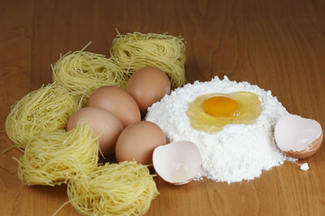 Eggs, flour and pasta