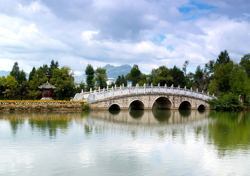 Fototapeta A scenery park in Lijiang China