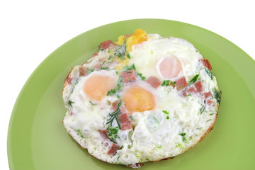 fried egg with sausage