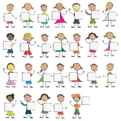 enfants panneaux vides