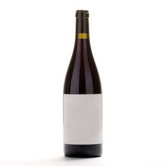 red wine bottle with blank label