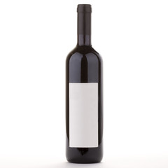 red wine bottle with blank label