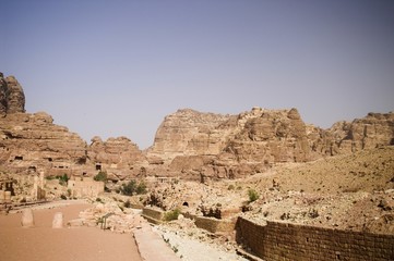 Petra ruins and mountains in Jordan
