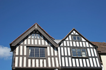 black and white houses, Tewkesbury