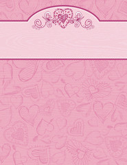 hand draw  hearts on grunge pink background