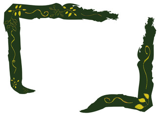 Green Vector Frame with yellow natural elements