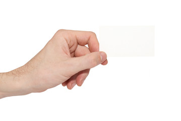 Obraz premium Gray card blank in a hand