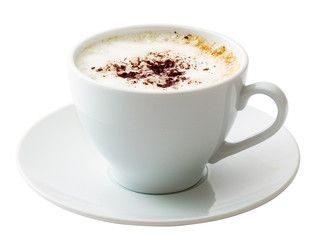 Fototapeta premium White mug of coffee isolated
