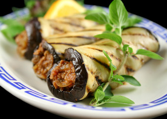 Egg Plant And Beef Rolls
