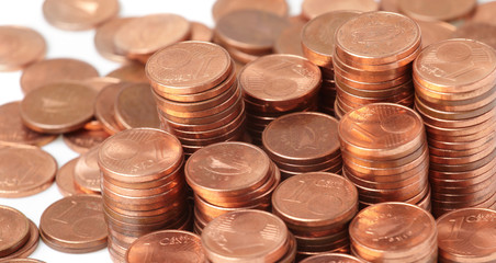 coins  on white background