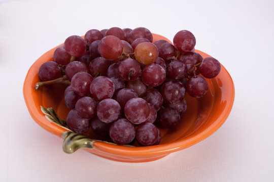 Red Grapes In Bowl