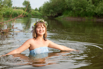 girl  in river