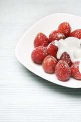 fresas con yogurt