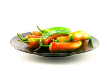 Chillis on a Black Plate