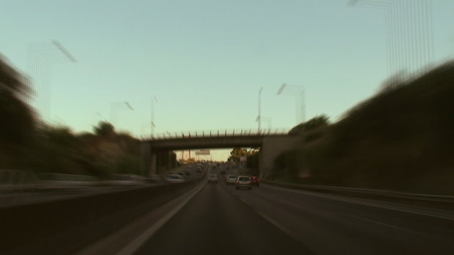 Time lapse of traffic in highway