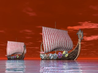 Viking Ship at Sea