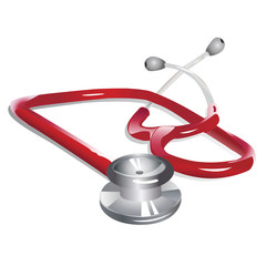 Medical stethoscope on a white background