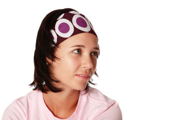 Young caucasian woman with a fashionable hair accessory