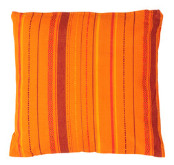 Orange striped pillow