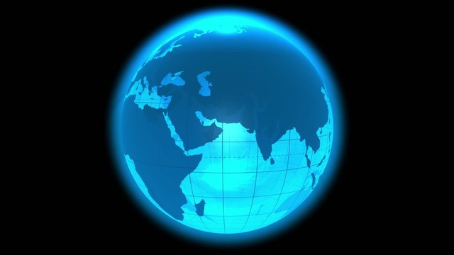 Rotating Earth globe loop
