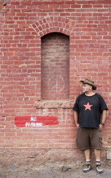 Man in Cowboy Hat Waiting