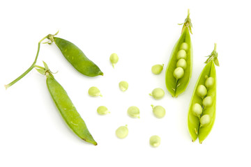 Young peas from legume