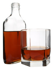Bottle and glass