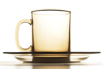 empty glass cup and plate
