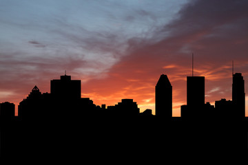 Montreal skyline at sunset