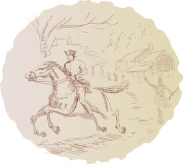Paul Revere riding his horse