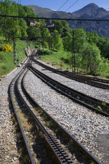 Fototapeta premium Railes tren cremallera