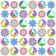 Kreise_Blumen_Muster_Hintergrund © mediawuki