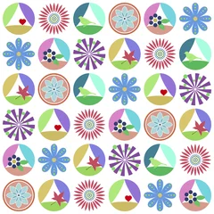 Kreise_Blumen_Muster_Hintergrund © mediawuki