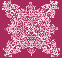 abstract white on dark red design