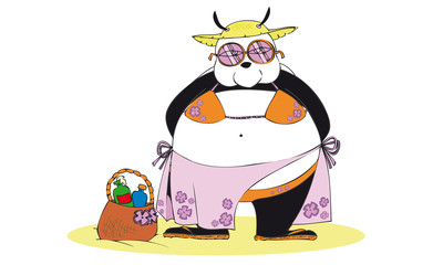 Panda on the beach