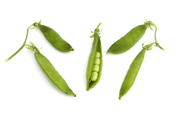 Young peas from legume