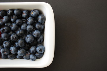 Blueberries in white plate