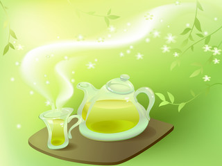 Green tea in the morning