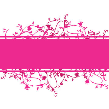 pink floral banner