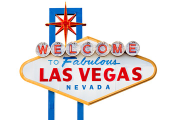 Las Vegas-Zeichen isoliert auf weiß