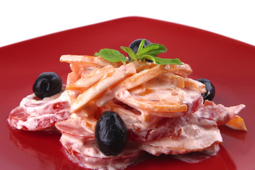 tomato salad  and olives