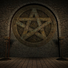 Indoor Pentagram Background