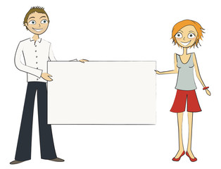 femme homme panneau