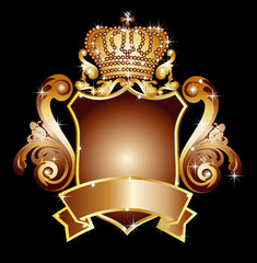 illustration eines wappens mit krone