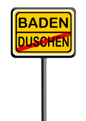 Schild mit Information